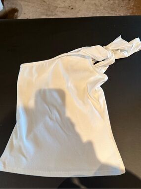 Sunday in Brooklyn White One Shoulder Tank Top